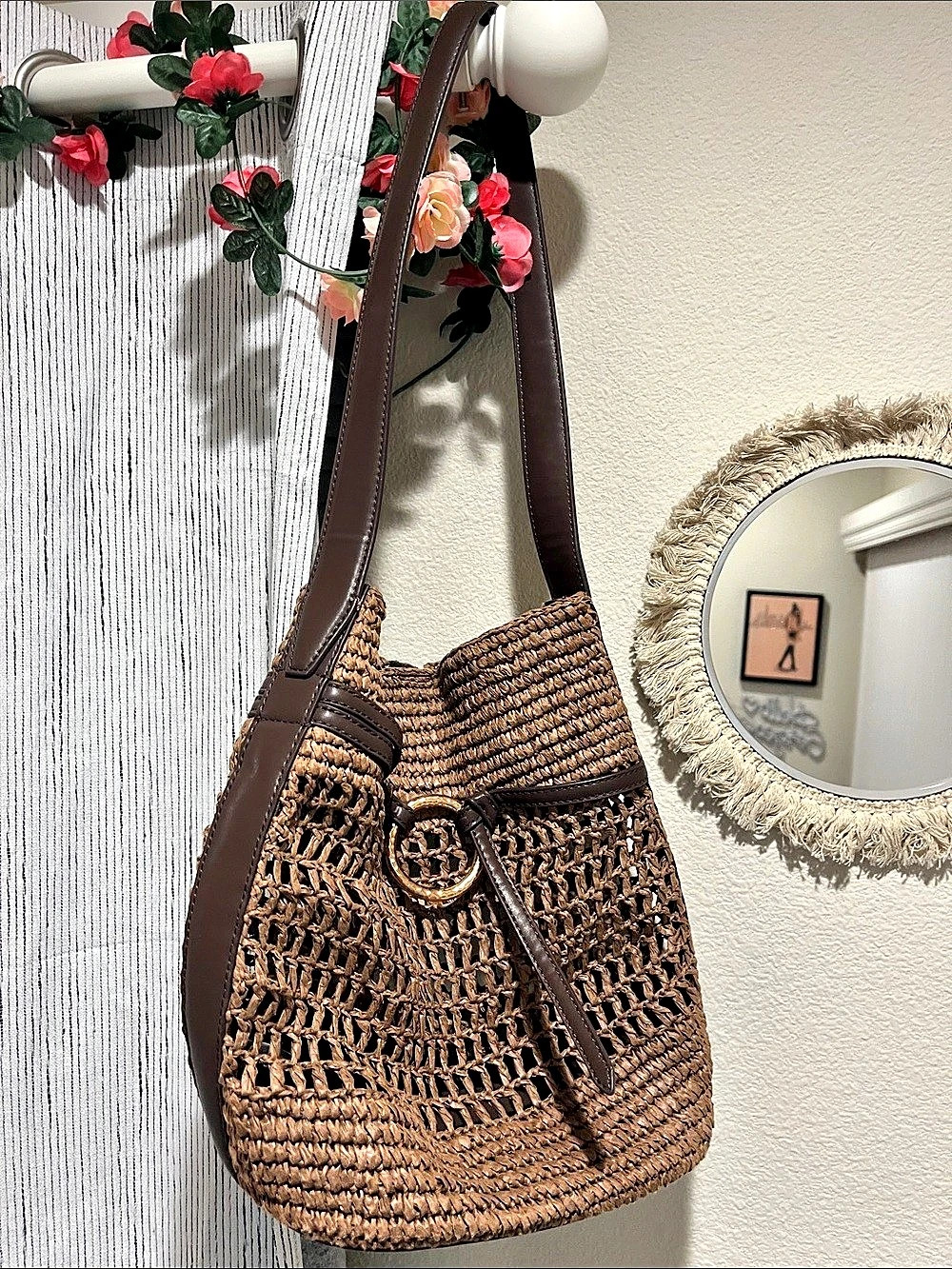 Sam Edelman Woven Shoulder Bag in Brown Like New